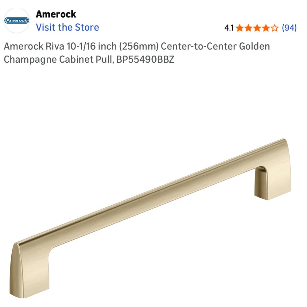 New Amerock Golden Champagne Cabinet Pull 10 1/16"